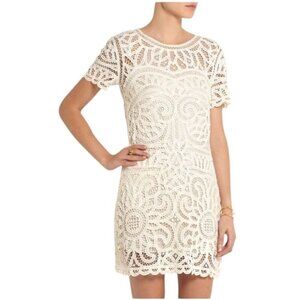 Sea New York Dress Women‎ Size 4 Ivory Short Sleeve Battenburgh Lace Shift Mini